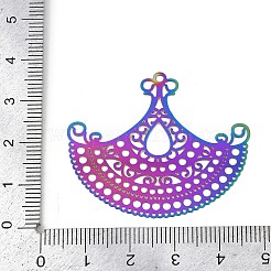304 Stainless Steel Etched Metal Embellishments Pendants&nbsp;STAS-A192-06RC