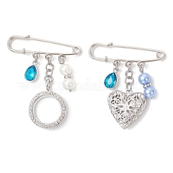 2Pcs 2 Styles Iron Safety Pins&nbsp;JEWB-BR00189