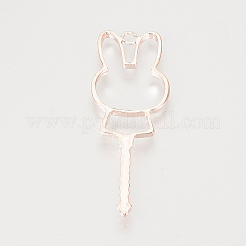 Alloy Bunny Open Back Bezel Pendants&nbsp;TIBE-S308-08RG