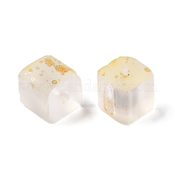 Frosted Glass Beads with Golden Glitter Powder&nbsp;X1-DGLA-NH001-8mm-01A