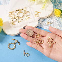 14Pcs 7 Styles Brass Toggle Clasps&nbsp;KK-TA0008-51