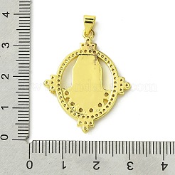 Brass Micro Pave Clear Cubic Zirconia Pendants&nbsp;KK-H472-39G
