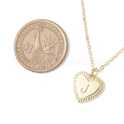 Heart with Letter Brass Pendant Cable Chain Necklaces&nbsp;NJEW-JN05377-02