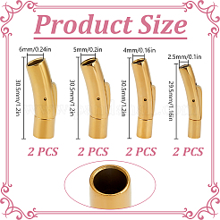 8Pcs 4 Styles Stainless Steel Bayonet Clasps&nbsp;STAS-DR0001-15G