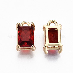 Brass Glass Rhinestone Pendants&nbsp;X-GLAA-S179-21D-RS