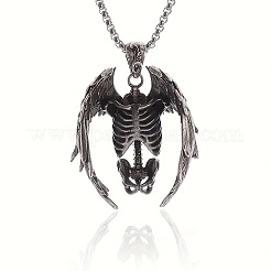 Punk Style Alloy Gothic Skeleton Angel Pendant Box Chain Necklaces for Men&nbsp;FS-WG22DE5-01