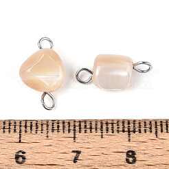 Natural Shell Nuggets Connector Charms&nbsp;STAS-D378-22P