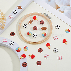72pcs 6 Styles Sport Opaque Resin Cabochons&nbsp;CRES-HS0001-01