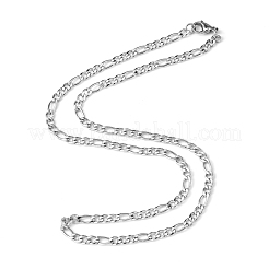 Non-Tarnish Figaro Chain Necklace for Men&nbsp;X-NJEW-F027-03-1mm