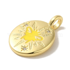 Brass Micro Pave Cubic Zirconia Pendants&nbsp;KK-Z042-23G-02