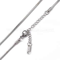Non-Tarnish 304 Stainless Steel Round Snake Chain Necklace for Men Women&nbsp;NJEW-K245-012C