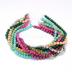 Faceted Natural Agate and Dyed Jade Beads Strands&nbsp;G-F559-06