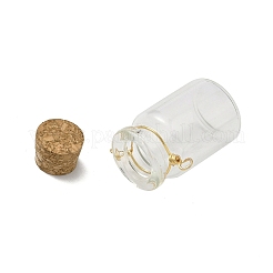 Clear Glass Cork Bottle Connector Charms&nbsp;PALLOY-JF04409-01