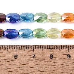 Electroplate Transparent Glass Beads Strands&nbsp;EGLA-Q135-6x8MM-03A