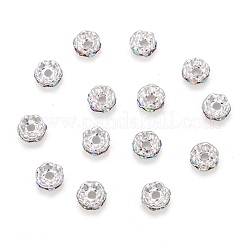 Brass Rhinestone Spacer Beads&nbsp;RB-A014-L6mm-28S