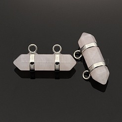 Natural & Synthetic Mixed Stone Hexagon Double Terminated Pointed Pendants&nbsp;G-P053-P28