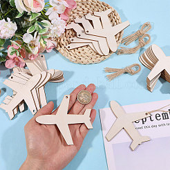 50Pcs Unfinished Wood Airplane Pendants&nbsp;WOOD-WH0029-207