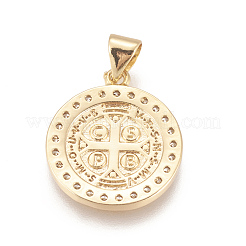 Brass Micro Pave Cubic Zirconia Pendants&nbsp;LS-ZIRC-L078-046G-NR