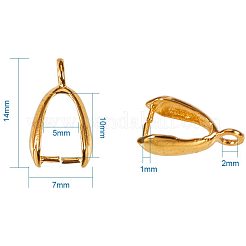 Grade AA Brass Ice Pick Pinch Bails for Pendant Making&nbsp;KK-PH0034-88