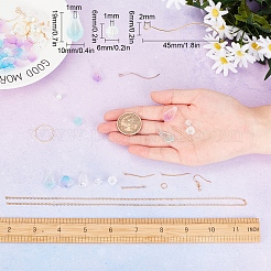 DIY Glass Flower Drop Earring Making Kit&nbsp;DIY-SC0018-36