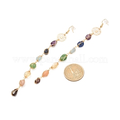 Natural Gemstone Nuggets Beads Dangle Earrings&nbsp;EJEW-JE04667