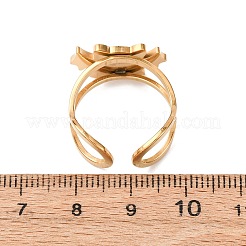 304 Stainless Steel with Enamel Cuff Rings for Women&nbsp;LS-RJEW-Z116-01G-07