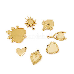 7Pcs 7 Styles 304 Stainless Steel Pendant Cabochon Settings&nbsp;STAS-TA0005-74