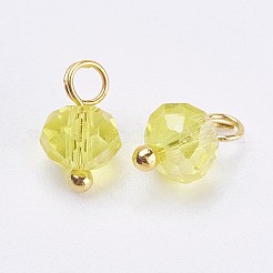 Electroplated Glass Charms&nbsp;LS-GLAA-P038-05G-01