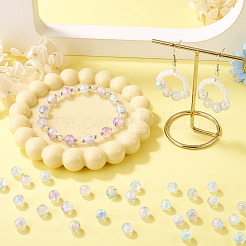 100Pcs Crackle Transparent Glass UV Reactive Beads&nbsp;GLAA-TA0004-28B