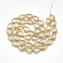 Electroplate Glass Beads Strands&nbsp;EGLA-S151-18x13mm-M