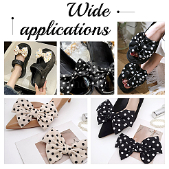 4Pcs 2 Colors Polka Dot Pattern Polyester Bowknot Shoe Decorations&nbsp;AJEW-HY0001-39
