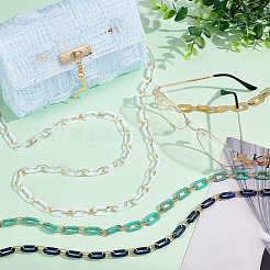 4 Strands 4 Colors Handmade Acrylic & Aluminium Cable Chains&nbsp;AJEW-PH0003-89