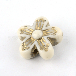 Flower Plating Acrylic Beads&nbsp;X-PACR-Q102-138A