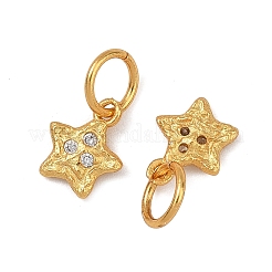 Brass Micro Pave Clear Cubic Zirconia Charms&nbsp;KK-F941-31B-G
