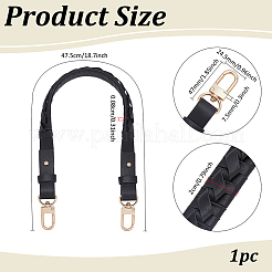 Black Microfiber Imitation Leather Bag Handles&nbsp;WH0816-033LG