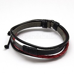Trendy Unisex Casual Style Multi-Strand Wax and Leather Cord Bracelets&nbsp;BJEW-L295-M