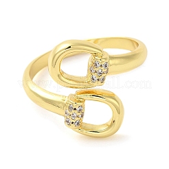 Brass Micro Pave Cubic Zirconia Cuff Rings&nbsp;RJEW-P102-12G