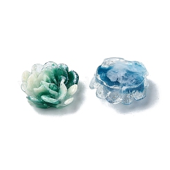 Flower Resin Cabochons with Glitter Powder&nbsp;CRES-Q006-05A