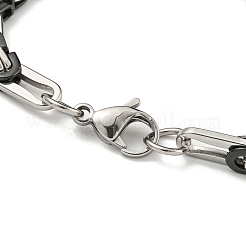 Two Tone 201 Stainless Steel Byzantine Chain Bracelet&nbsp;BJEW-B078-31BP
