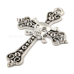 Tibetan Style Alloy Big Pendants Rhinestone Settings&nbsp;TIBE-L013-03AS