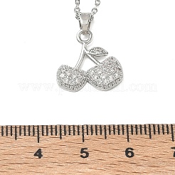 Brass & Cubic Zirconia Pendant Necklaces&nbsp;SA-CBA7E55-04P-01