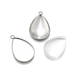 DIY Teardrop 304 Stainless Steel Pendant Making Kits&nbsp;DIY-FS0008-40