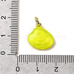 Brass Enamel Shell Shape Charms&nbsp;KK-I378-12G-C