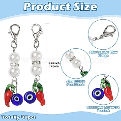 30Pcs Handmade Lampwork Pendant Decorations&nbsp;HJEW-YW00292