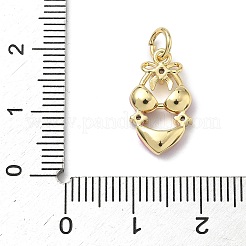 Brass Micro Pave Cubic Zirconia Pendants&nbsp;KK-C156-29G