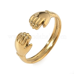 304 Stainless Steel Cuff Open Rings for Women&nbsp;RJEW-L341-05B-G