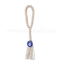 Wood Beads Hanging Ornaments&nbsp;HJEW-JM03312-01