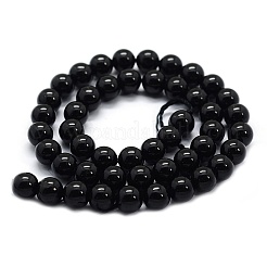 Natural Black Tourmaline Beads Strands&nbsp;G-G763-01-6mm-A01