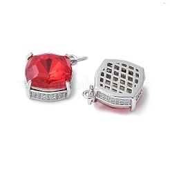 Brass Micro Pave Cubic Zirconia Pendants&nbsp;KK-F892-08P