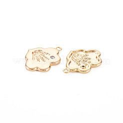 Brass Micro Pave Cubic Zirconia Pendants&nbsp;KK-N232-290